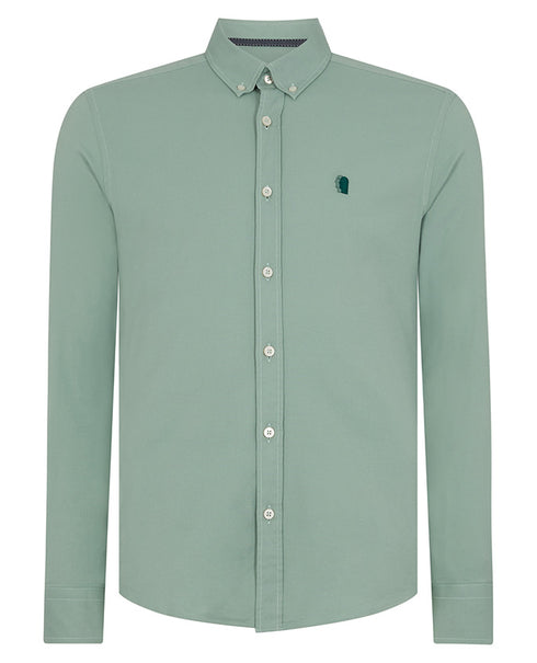 Remus Uomo Plain Casual Shirt Green